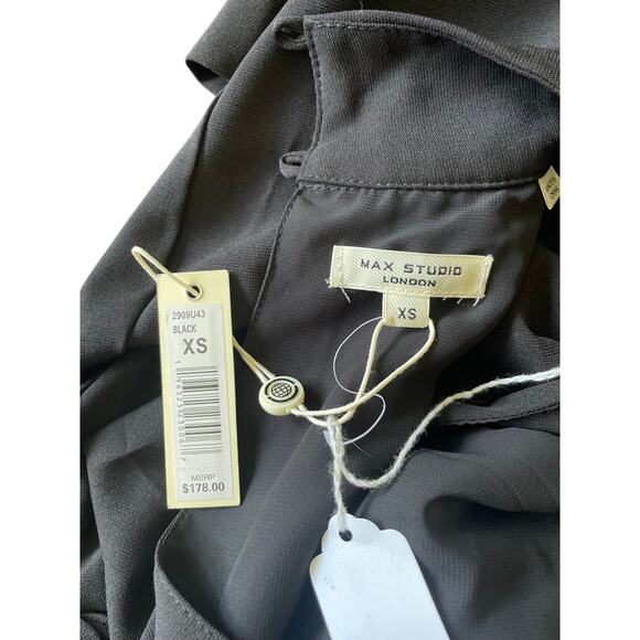 MAX STUDIO LONDON, SIZE XS, BLACK JUMPSUIT, LOW V, HALTER - Picture 5 of 5